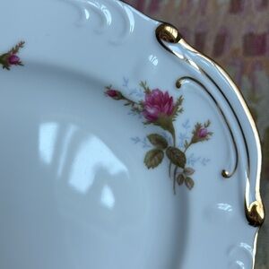 Vintage Cherry China made in Japan Moss Rose gold trim 14.5” platter